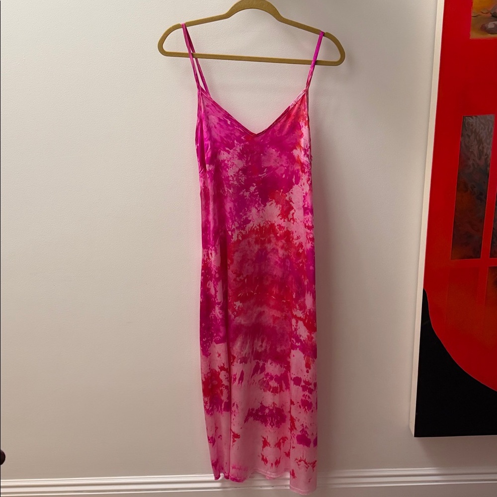 Vibrant Pink Tie-Dye Dress